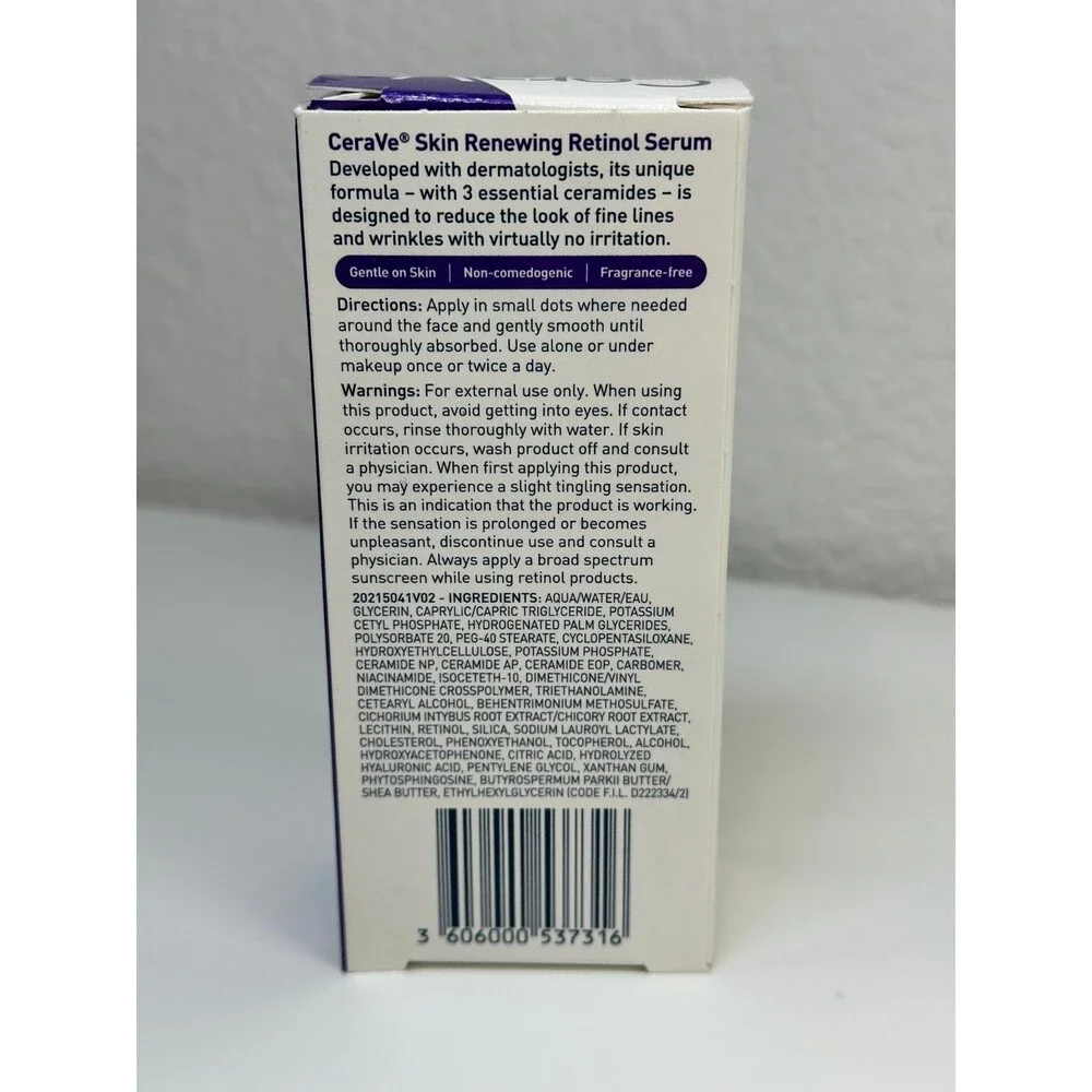 CeraVe Skin Renewing Retinol Serum 1oz New In Box Fine Lines Wrinkles Vitamin A